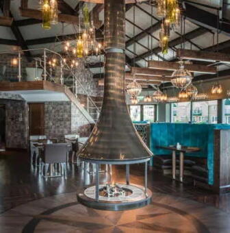 Дровяной камин EVA 992 центральный подвесной лакированный со стеклом в Владивостоке